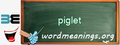 WordMeaning blackboard for piglet